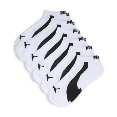 Puma Men's Half-terry Low Cut Socks (6 Pairs) In White / Black