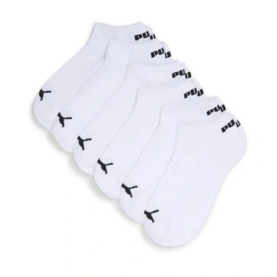 Puma Men's Half Terry No-show Socks (6 Pairs) In White / Black