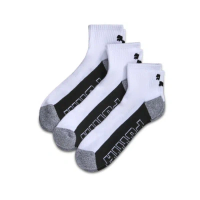 Puma Men's Half-terry Quarter-length Crew Socks (3 Pairs) In White