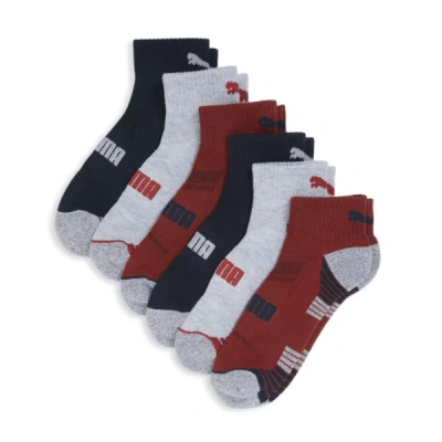 Puma Men's Half-terry Quarter-length Crew Socks (6 Pairs) In Navy