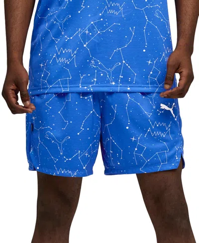 Puma Men's Hoopaverse 7" Shorts In Blue