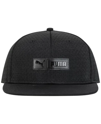 Puma Men's Jump Flat Brim Embossed Patch Hat In Black
