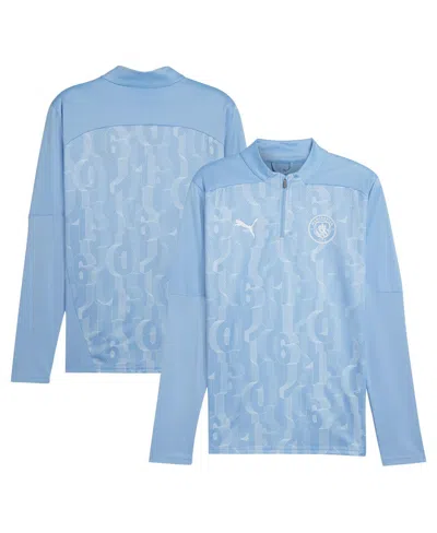 Puma Men's Light Blue Manchester City 2024/25 Pre-match Drycell Quarter-zip Top