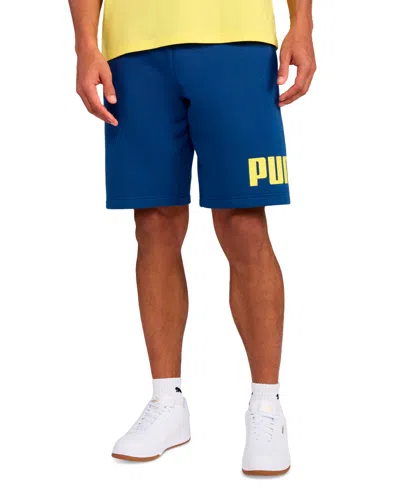 Puma Men's Logo Drawstring Shorts In Blue