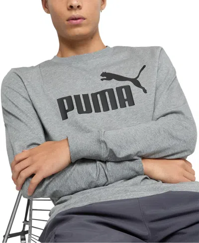Puma Men's Logo Graphic Shirt In Medium Gray Heather