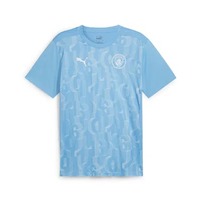 Puma Men's Manchester City Pre-match Short Sleeve Jersey In Blue
