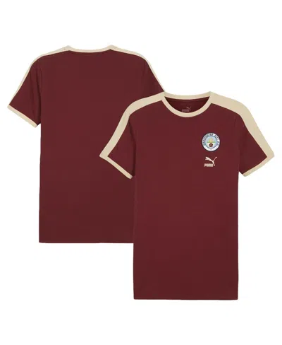 Puma Men's Maroon Manchester City Ftbl Heritage T-shirt