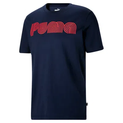 Puma Maze Men's Graphic T-shirt In Navy