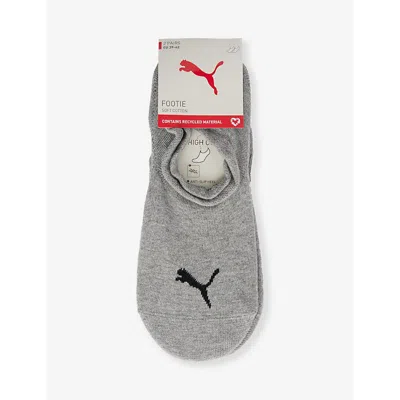 Puma Mens Middle Grey Melange Branded High-cut Pack Of Two Cotton-blend Socks
