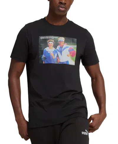 Puma Men's Motivation Regular-fit Graphic T-shirt In Black