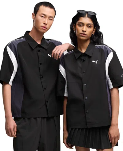 Puma Men's Motorsport Ringer Jersey Shirt In Black