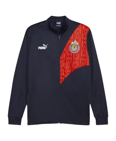 Puma Men's Navy Chivas Ftblculture Drycell Full-zip Track Jacket In Navy- Red