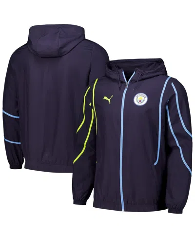 Puma Men's Navy Manchester City 2024/25 Pre-match Anthem Drycell Full-zip Hoodie Jacket