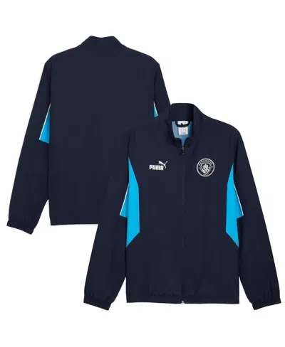 Puma Navy Manchester City Ftblarchive Full-zip Jacket In Blue