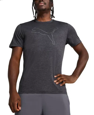 Puma Men's Performance Cat Logo Graphic Training T-shirt In Gray