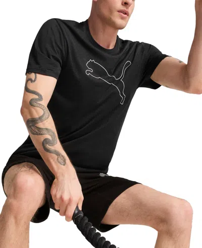Puma Men's Performance Cat Logo Graphic Training T-shirt In Black