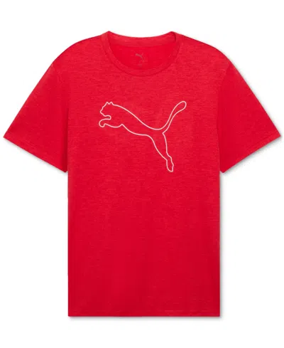 Puma Men's Performance Cat Logo Graphic Training T-shirt In Red