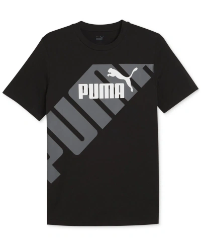 Puma Men's Power Logo Graphic Crewneck T-shirt In  Black