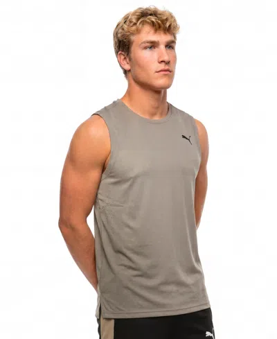 Puma Men's Power Mode Training Crewneck Tank Top In Gray