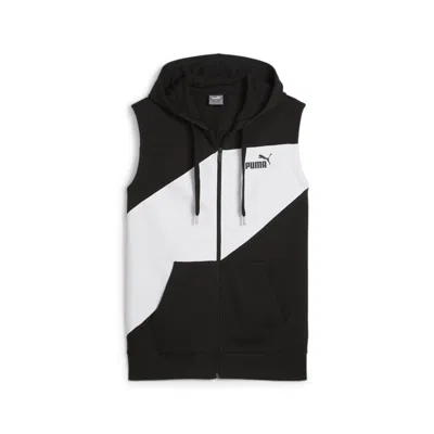 Puma Power Men's Sleeveless Hoodie In Black