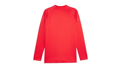 Pre-owned Puma Men's  Ac Milan Training Crew Neck Long Sleeve Quarter Zip Pullover Shirt In For All Time Red/fe
