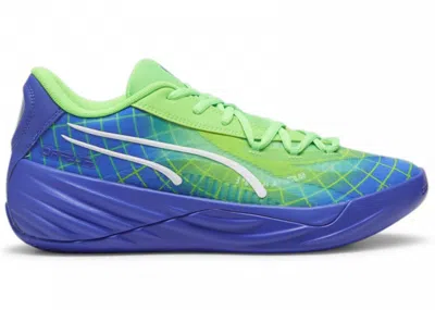 Pre-owned Puma Men's  Allpro Nitro Marcus Smart Pe Sneakers In Fluro Green Pes