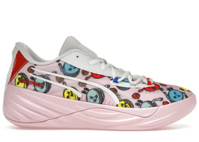 Pre-owned Puma Men's  Allpro Nitro Nba Paris Game Sneakers In Pink/white