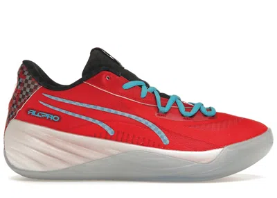 Pre-owned Puma Men's  Allpro Nitro Scoot Henderson Pe Sneakers In For All Time Red/bright Aqua In Multi