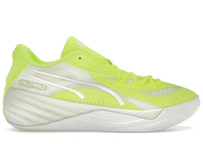Pre-owned Puma Men's  Allpro Nitro Sneakers In Lime Squeeze/white In Multi