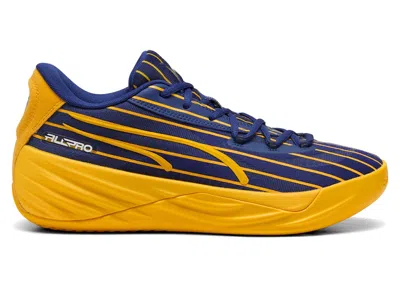 Pre-owned Puma Men's  Allpro Nitro Sneakers In Navy Blue/gold
