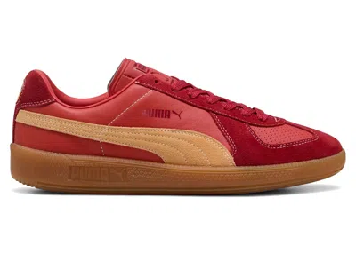 Pre-owned Puma Men's  Army Trainer City Perf Sneakers In Red Fire/dark Crimson