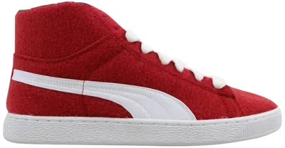 Pre-owned Puma Men's  Basket Mid X Dee & Rickey Crsneakers In Ribbon Red/white
