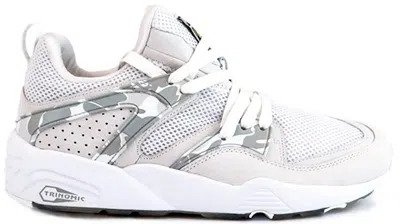 Pre-owned Puma Men's  Blaze Of Glory Bape Camo Sneakers In White