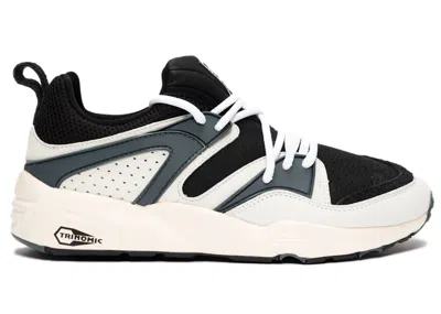 Pre-owned Puma Men's  Blaze Of Glory Premium White Sneakers In Black/dark Slate/whisper White