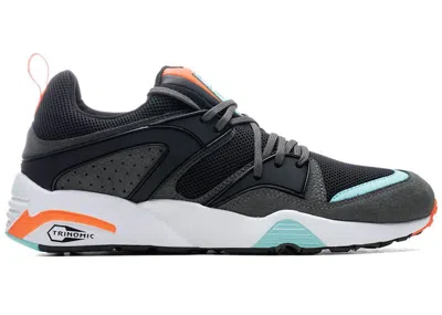 Pre-owned Puma Men's  Blaze Of Glory Reverse Classics Sneakers In Black/steel Grey/fiery Coral