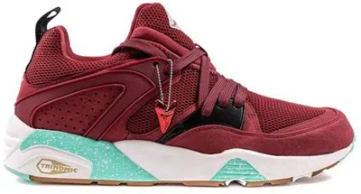 Pre-owned Puma Men's  Blaze Of Glory Sneaker Freaker Bloodbath Sneakers In Rio Red/beach Glass/black In Multi