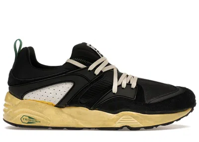 Pre-owned Puma Men's  Blaze Of Glory The Never Worn Sneakers In  Black/whisper White/mellow Yellow