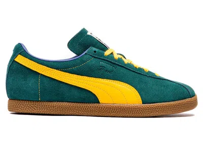 Pre-owned Puma Men's  Brasil Sneakers In Dark Myrtle/tangerine In Multi