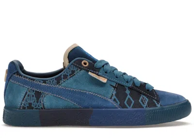 Pre-owned Puma Men's  Clude Dapper Dan Pregame Runway Sneakers In Blazing Blue/lake Blue
