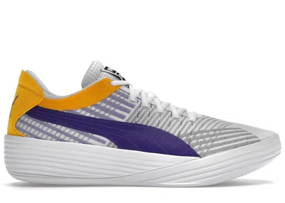 Pre-owned Puma Men's  Clyde Allpro Low Lakers Sneakers In  White/prism Violet