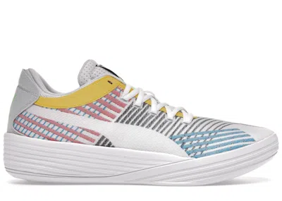 Pre-owned Puma Men's  Clyde Allpro White Sneakers In  White/blue Atoll