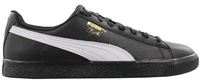 Pre-owned Puma Men's  Clyde Core Foil Black White Sneakers In  Black/ White