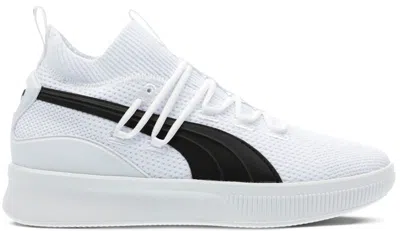 Pre-owned Puma Men's  Clyde Court City Pack Brooklyn Nets Sneakers In  White/ Black In Multi