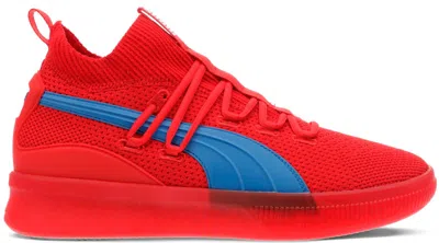 Pre-owned Puma Men's  Clyde Court City Pack Los Angeles Clippers Sneakers In High Risk Red/strong Blue