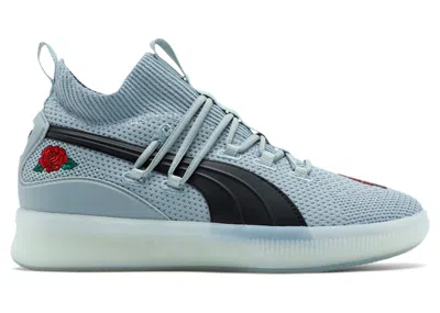 Pre-owned Puma Men's  Clyde Court Roses Sneakers In Grey/black In Multi