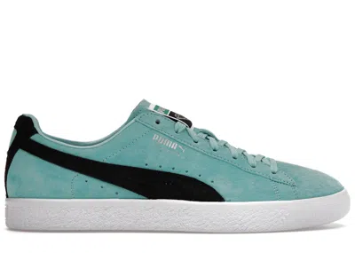 Pre-owned Puma Men's  Clyde Diamond Supply Co Sneakers In Aruba Blue/black In Multi