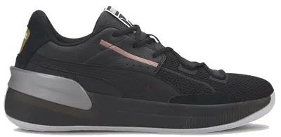 Pre-owned Puma Men's  Clyde Hardwood Metallic Sneakers In  Black/ Silver