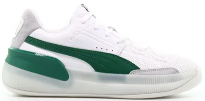 Pre-owned Puma Men's  Clyde Hardwood White Green Sneakers In  White/power Green