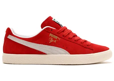 Pre-owned Puma Men's  Clyde Og Sneakers In Red/ White/pristine In Multi