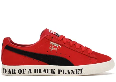 Pre-owned Puma Men's  Clyde Public Enemy Sneakers In High Risk Red/ Black In Multi